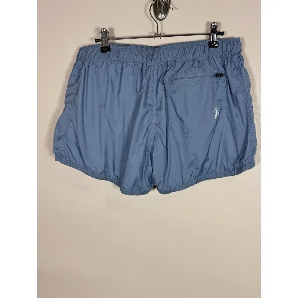 Free People Movement Sunshine Bubble Hem Shorts Women’s Large Blue